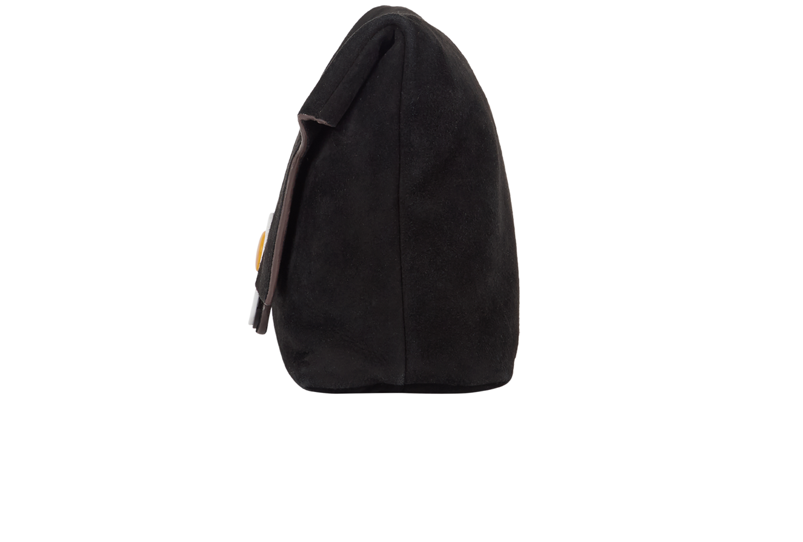Suede Fried Egg Clutch, &pound;75, Handbags, Black, Suede, Bottom view